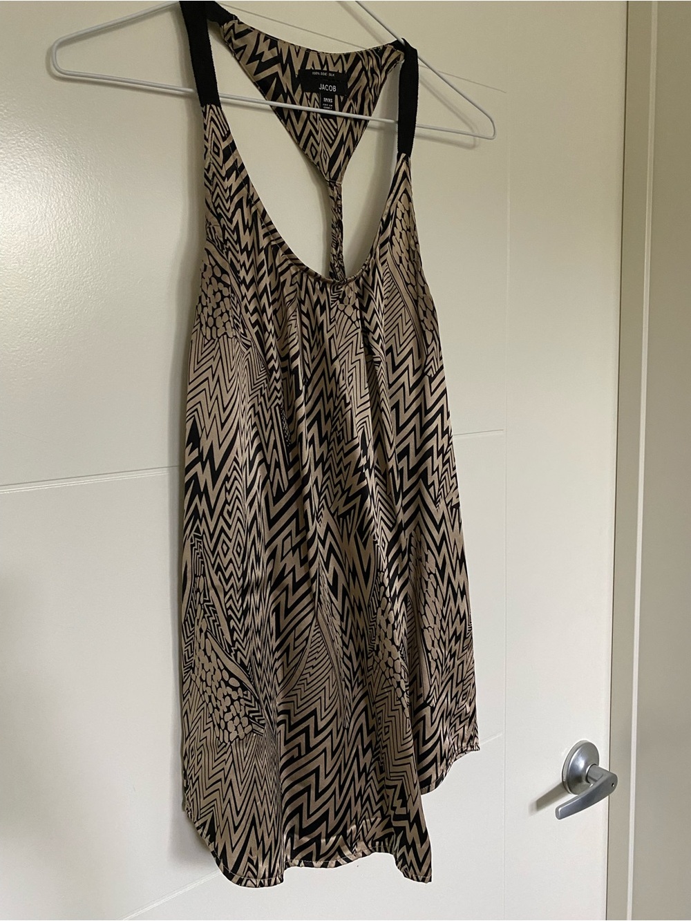 Jacob Black and Gold Silk Racerback Tank